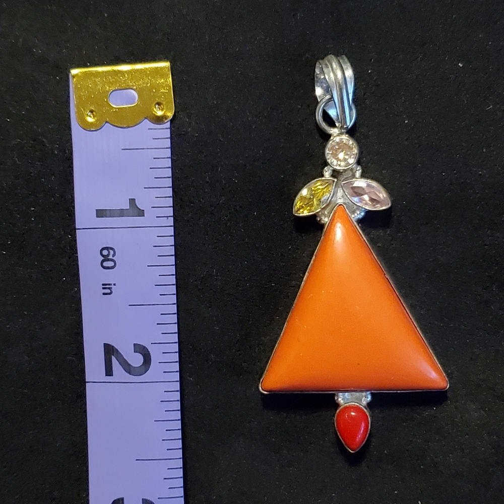 925 Silver Semi-precious Stones Handmade Pendant